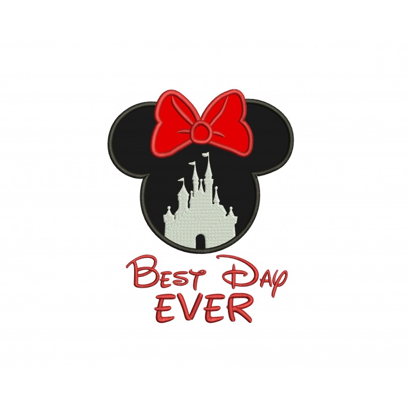 Best Day Ever Minnie Applique Design