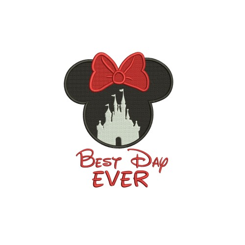 Best Day Ever Minnie Embroidery Design