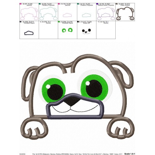 Bingo Puppy Dog Pals Peeker Applique Design