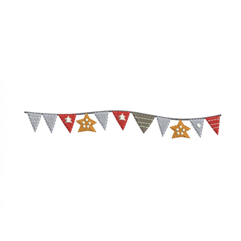 Birthday Flags Embroidery Design