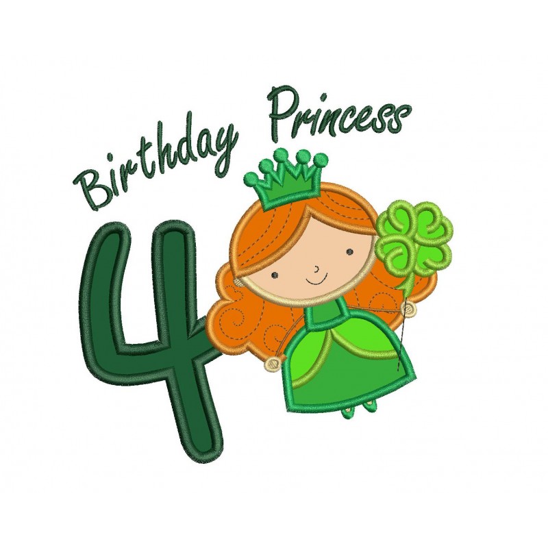 Birthday Princess Applique - Princess Applique Design