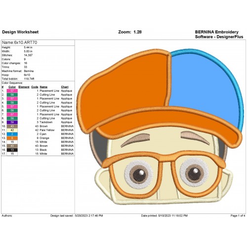 Blippi Applique Peeker Design