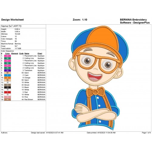 Blippi Birthday Applique Design