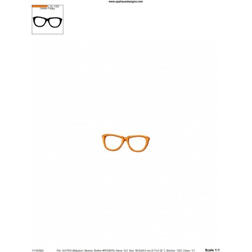 Blippi Eyeglasses Embroidery Design
