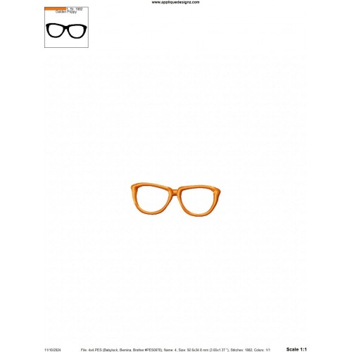 Blippi Eyeglasses Embroidery Design