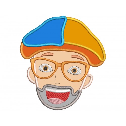 Blippi Head Applique Design