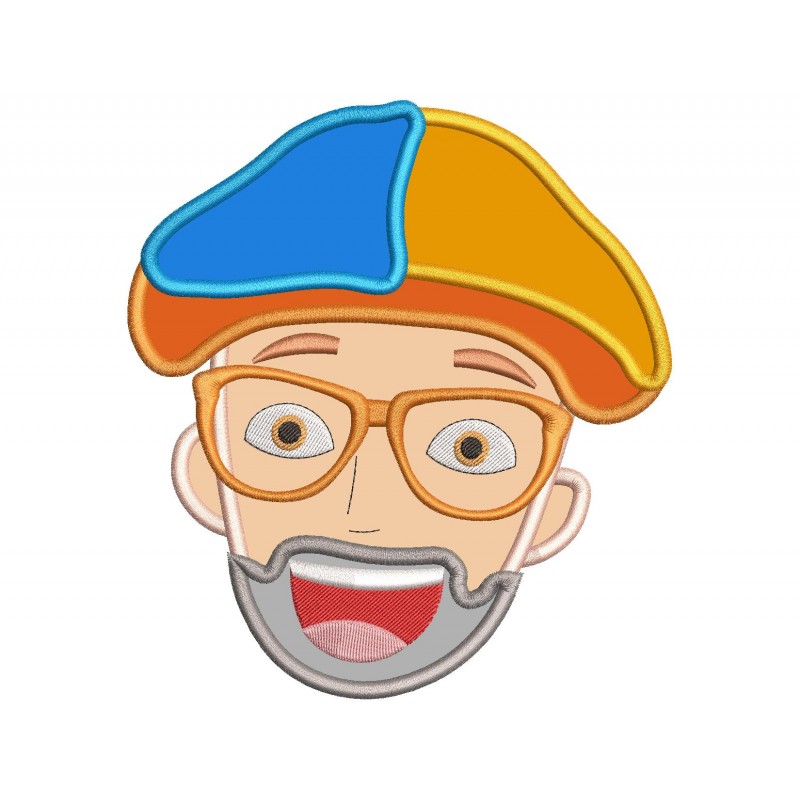 Blippi Head Applique Design