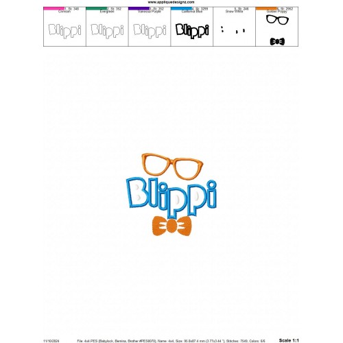 Blippi Logo Applique Design