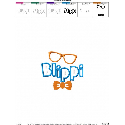 Blippi Logo Applique Design