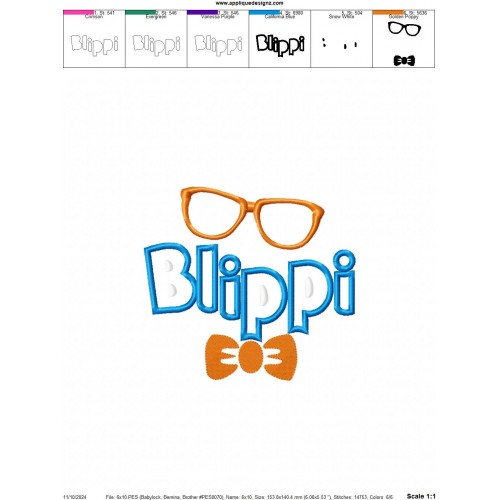 Blippi Logo Applique Design