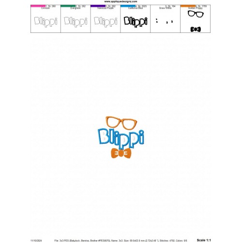 Blippi Logo Applique Design