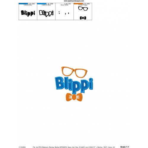 Blippi Logo Embroidery Design