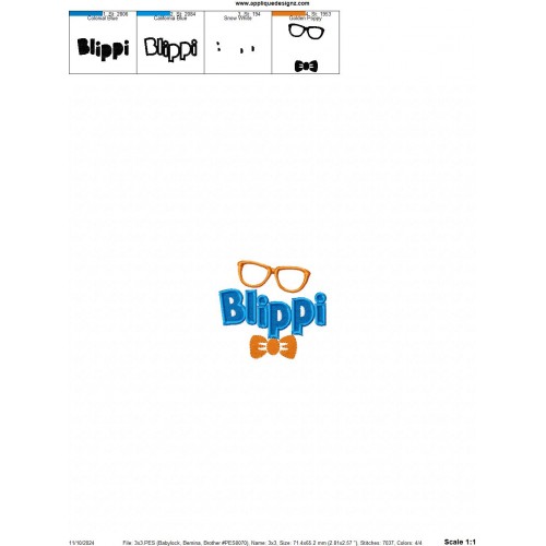 Blippi Logo Embroidery Design