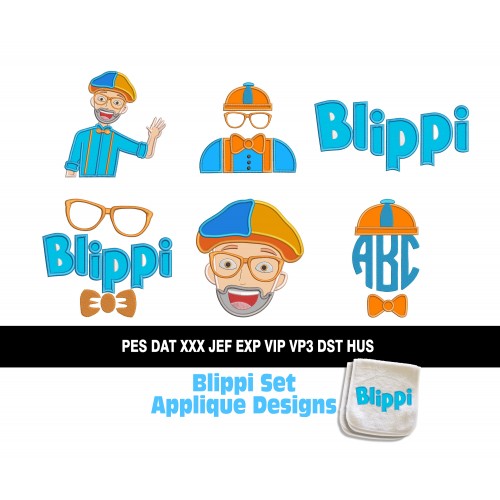 Blippi Set Applique Designs