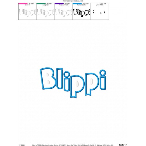 Blippi Stevin John Logo Applique Design