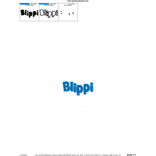 Blippi Stevin John Logo Embroidery Design