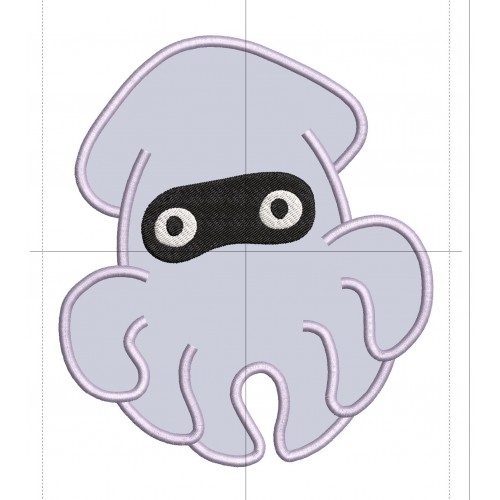 Blooper Super Mario Squid Applique Design Embr