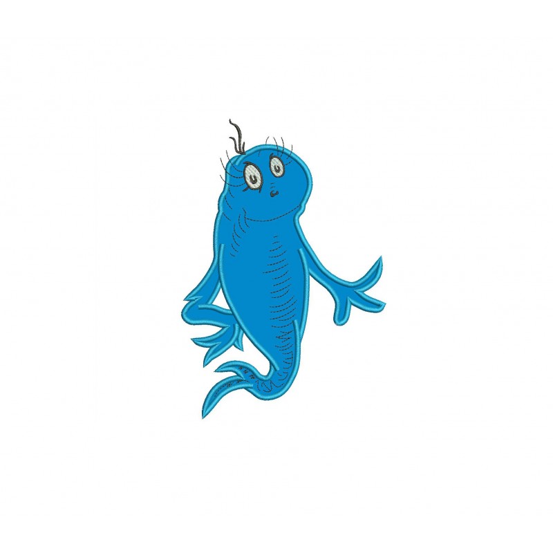 Blue Fish Dr Seuss Applique Design