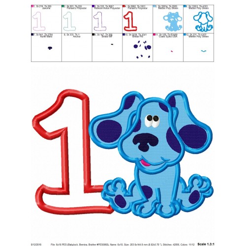 Blues Clues 1st Birthday Applique Design