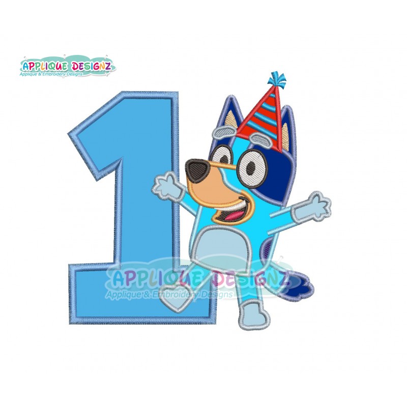 Bluey 1st Birthday Applique Design