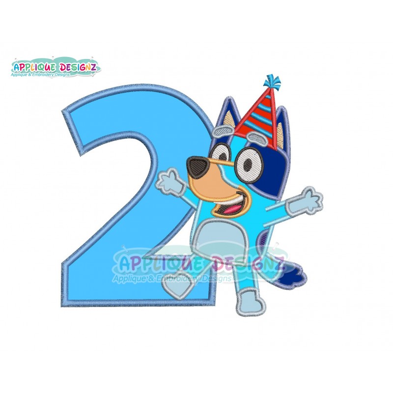 Bluey 2nd Birthday Applique Design