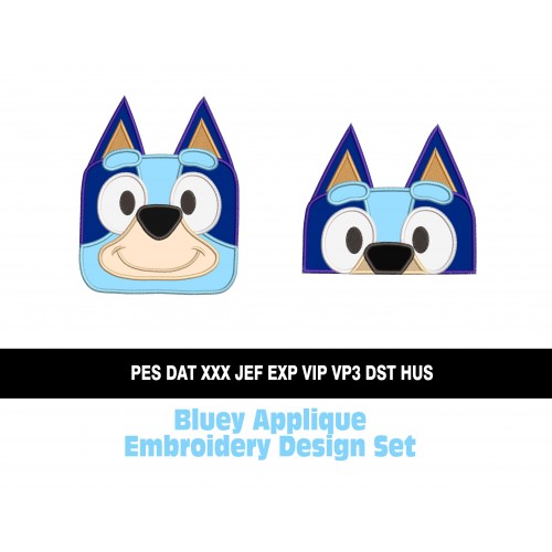 Bluey Applique Embroidery Design Set