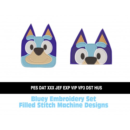 Bluey Embroidery Set Filled Stitch Machine Designs