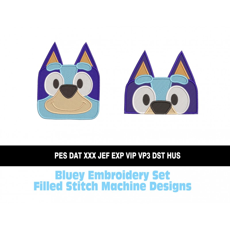 Bluey Embroidery Set Filled Stitch Machine Designs