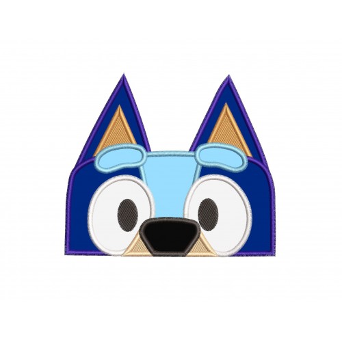 Bluey Head Peeker Applique Design