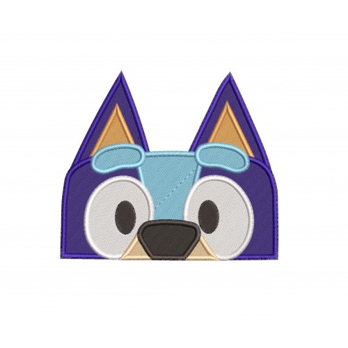Bluey Head Peeker Filling Stitch Embroidery Design