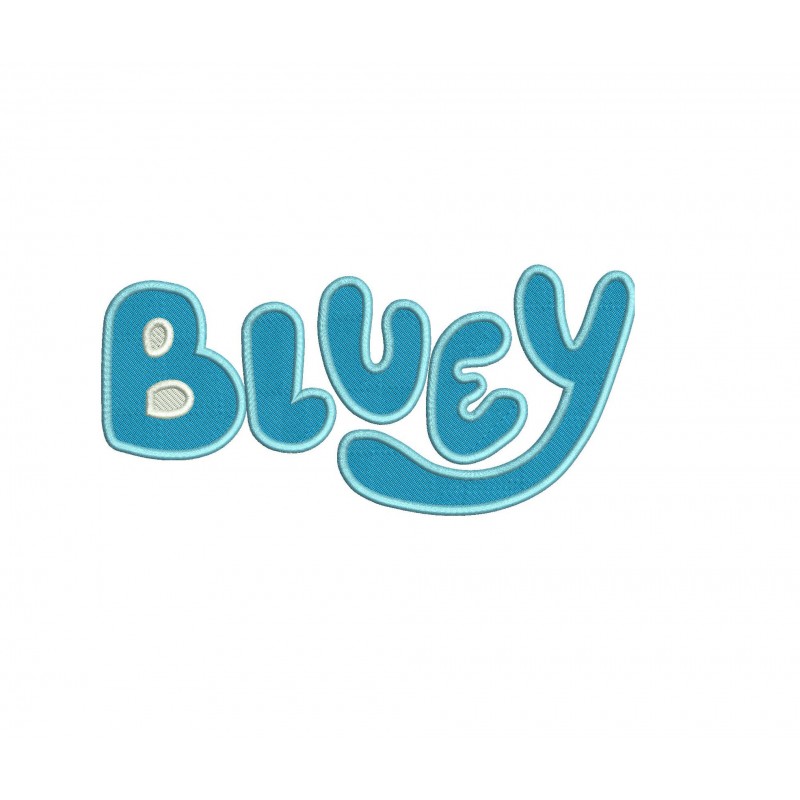 Bluey Logo Filled Stitch Embroidery Design