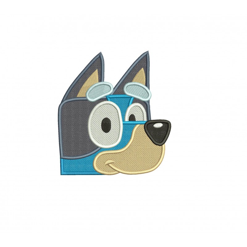 Bluey the Dog Peeker Filled Embroidery Design