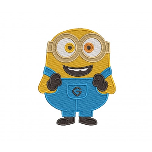 Bob the Minion Minions Filled Embroidery Design