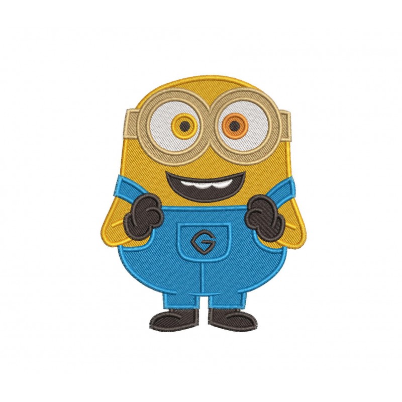 Bob the Minion Minions Filled Embroidery Design