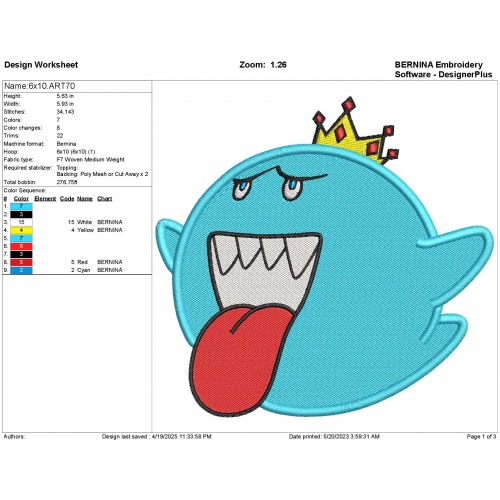 Boo From Mario Embroidery Design Embr