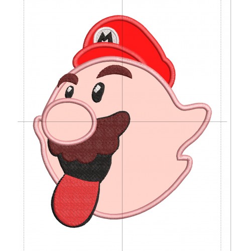 Boo Mushroom Mario Applique Design Embr