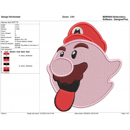 Boo Mushroom Mario Embroidery Design Embr