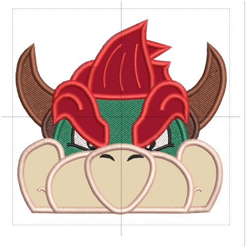 Bowser Peeker Applique Design Embr
