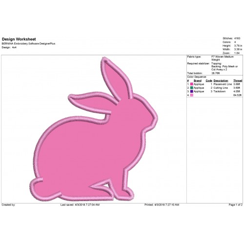 Bunny Applique - Easter Applique Design