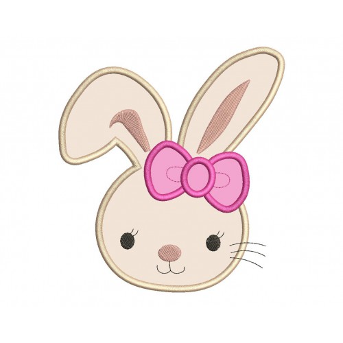 Bunny Girl Applique Design - Bunny Head Applique