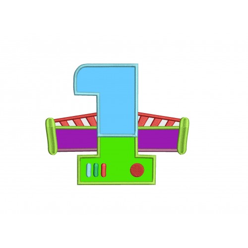 Buzz Lightyear 1st Birthday Applique Toy Story Birthday Applique Design