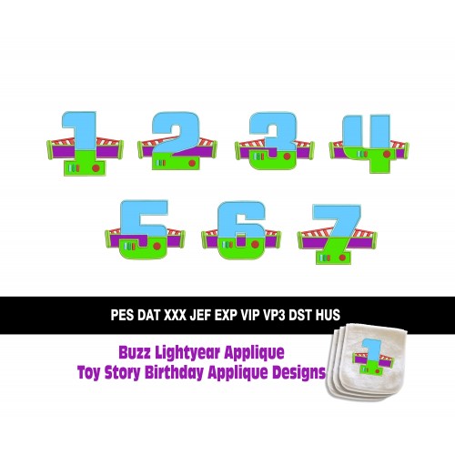 Buzz Lightyear Birthday Applique Toy Story Birthday Applique Designs