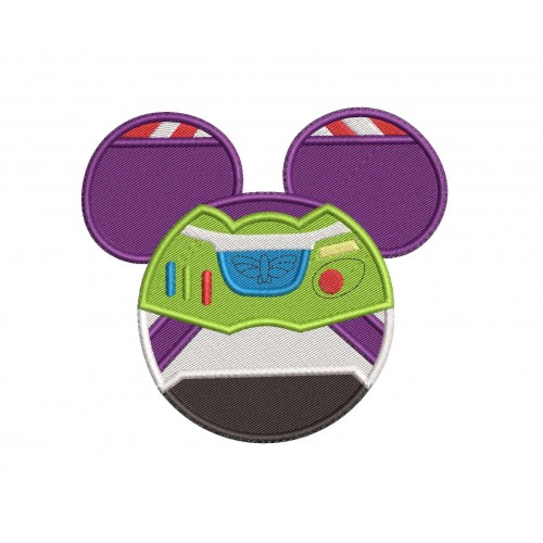 Buzz Lightyear Mickey Head Filled Stitch Embroidery Design
