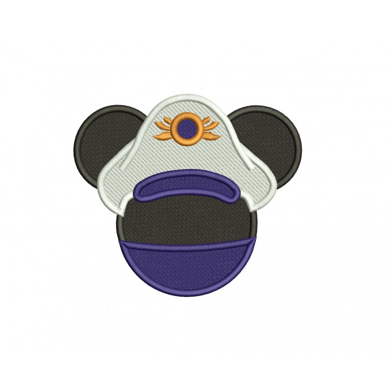 Captain Mickey Disney Cruise Filled Stitch Embroidery Design