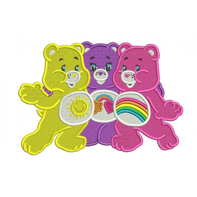 Care Bears Filled Stitch Embroidery Design