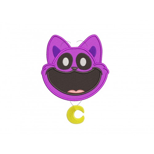CatNap Head with a Moon Necklace Filled Embroidery Design