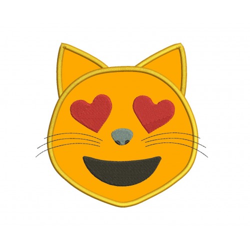 Cat Emoji Applique Design