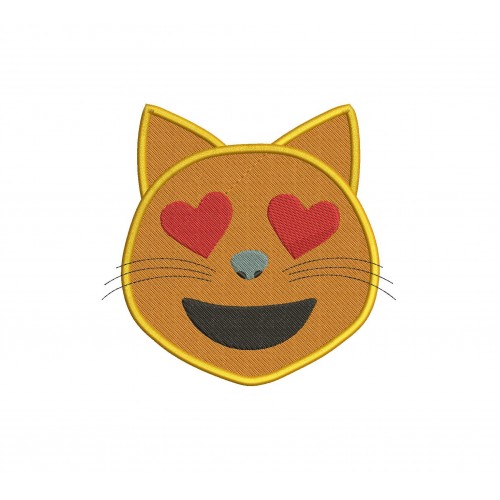 Cat Emoji Filled Stitch Embroidery Design