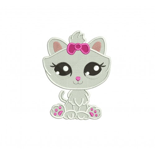 Cat Littlest Pet Shop Fill Stitch Embroidery Design