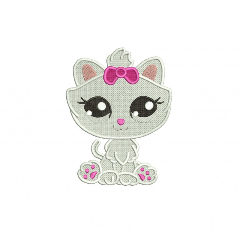 Cat Littlest Pet Shop Fill Stitch Embroidery Design